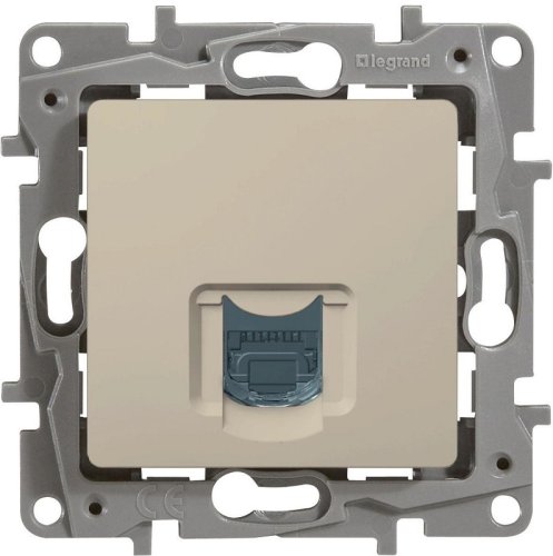 Розетка компьютерная без рамки Legrand Etika 1-м. RJ45 5e слоновая кость  картинка